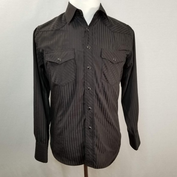 LW Men/'s Western Cowboy Pearl Snap Button Long Sleeve Casual Rodeo Dress Shirt